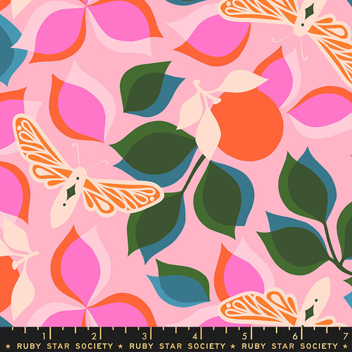 New Leaf - Stay Gold Fabric Range - Moda Fabrics - Pink