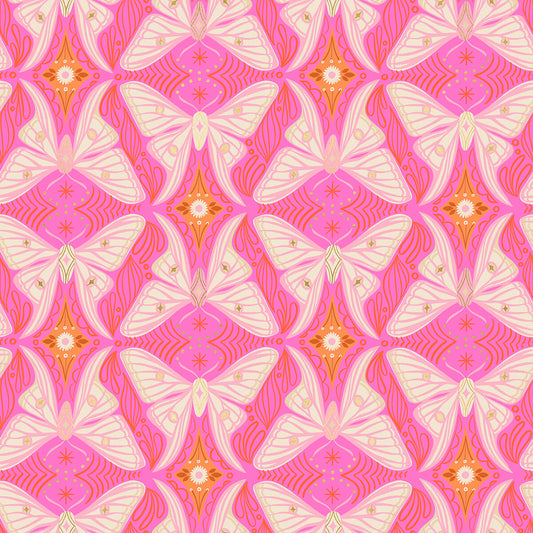 Metro Floral Geometric Butterfly - Camellia Fabric Range - Moda Fabrics - Pink