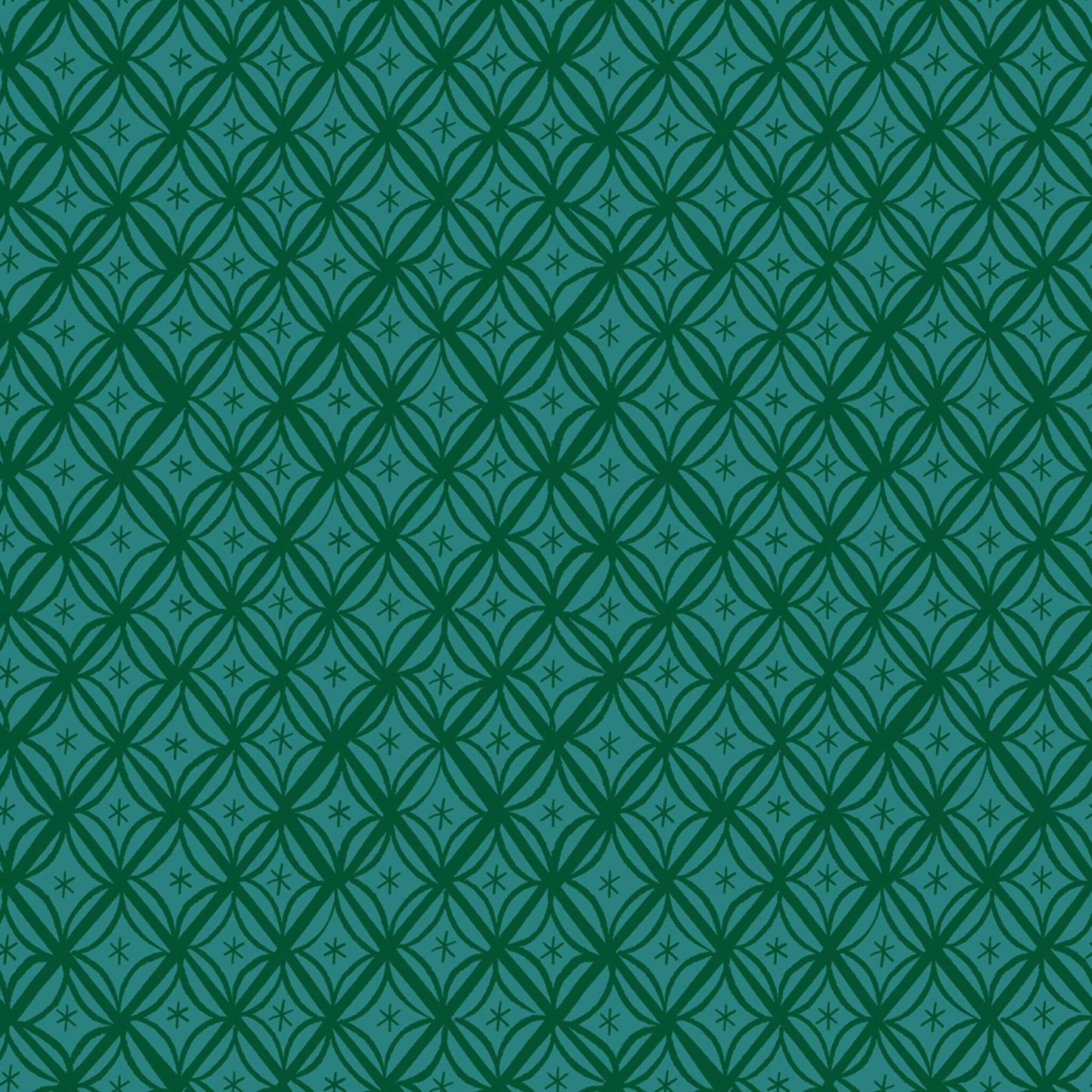 Metro Floral Geometric - Camellia Fabric Range - Moda Fabrics - Dark Green