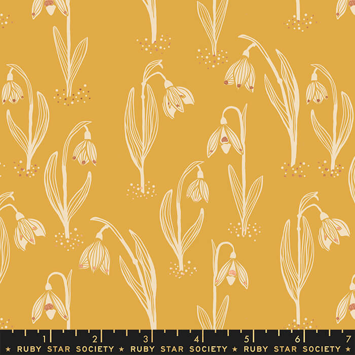 Snowdrops - Unruly Nature Fabric Range - Moda Fabrics - Yellow