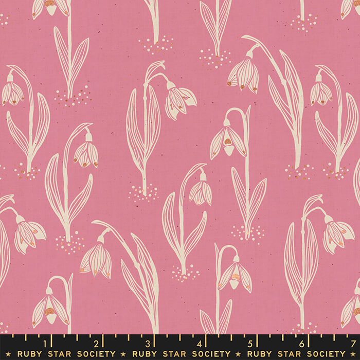 Snowdrops - Unruly Nature Fabric Range - Moda Fabrics - Pink