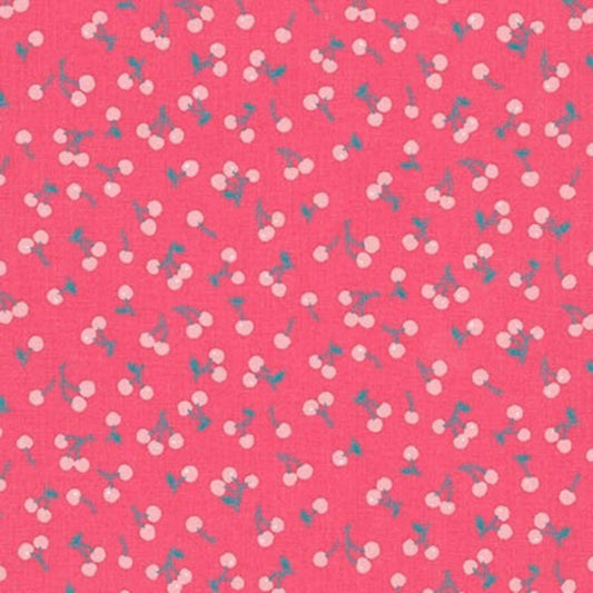 Cherries - Petite Classics Fabric Range - Sevenberry - Pink on Dark Pink