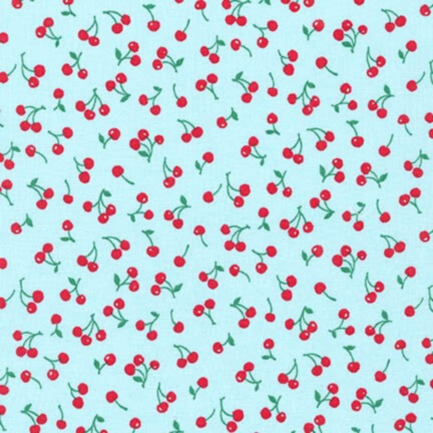 Cherries - Petite Classics Fabric Range - Sevenberry - Red on Light Blue