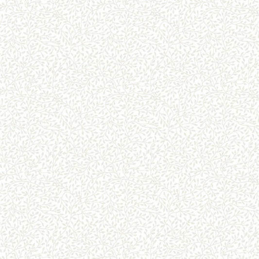 White on White Mini Leaf (764/W1) - Essentials range of fabric by Makower