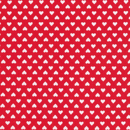 Hearts - Petite Classics Fabric Range - Sevenberry - White on Red