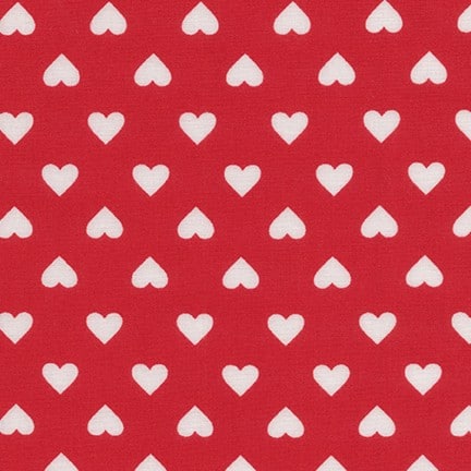Hearts -Classics Fabric Range - Sevenberry - White on Red